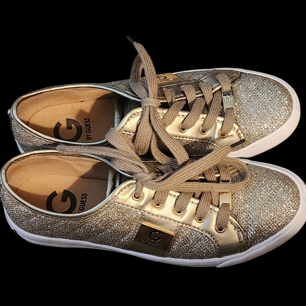 GUESS Women's Glittering Gold Sneakers● READ BELOW● EUC ■ No Box